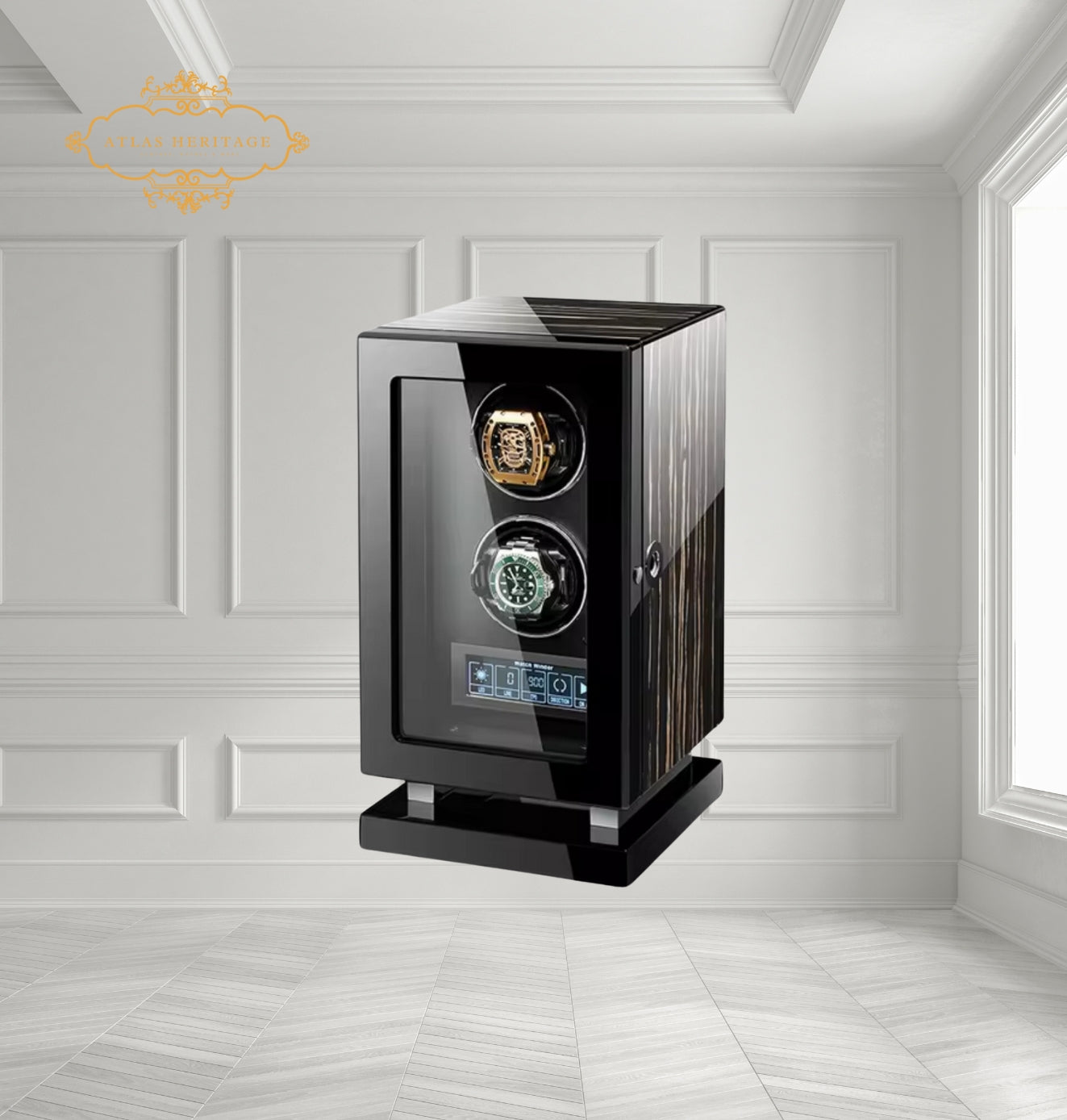 Luxury "Signature" Automatic Winder Box with Biometric Security