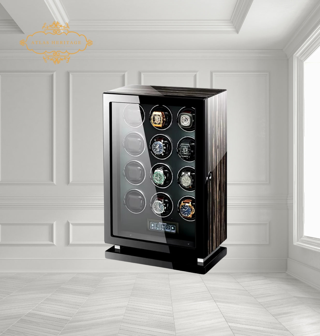 Luxury "Signature" Automatic Winder Box with Biometric Security