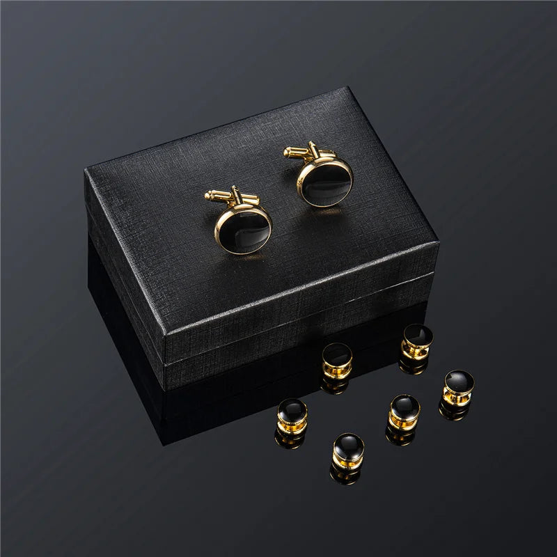 Cufflinks and Tuxedo Buttons Box Set - 14 Colors