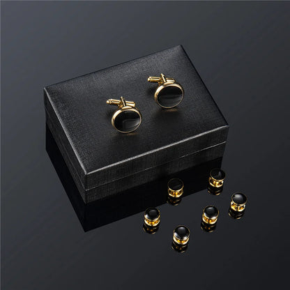 Cufflinks and Tuxedo Buttons Box Set - 14 Colors