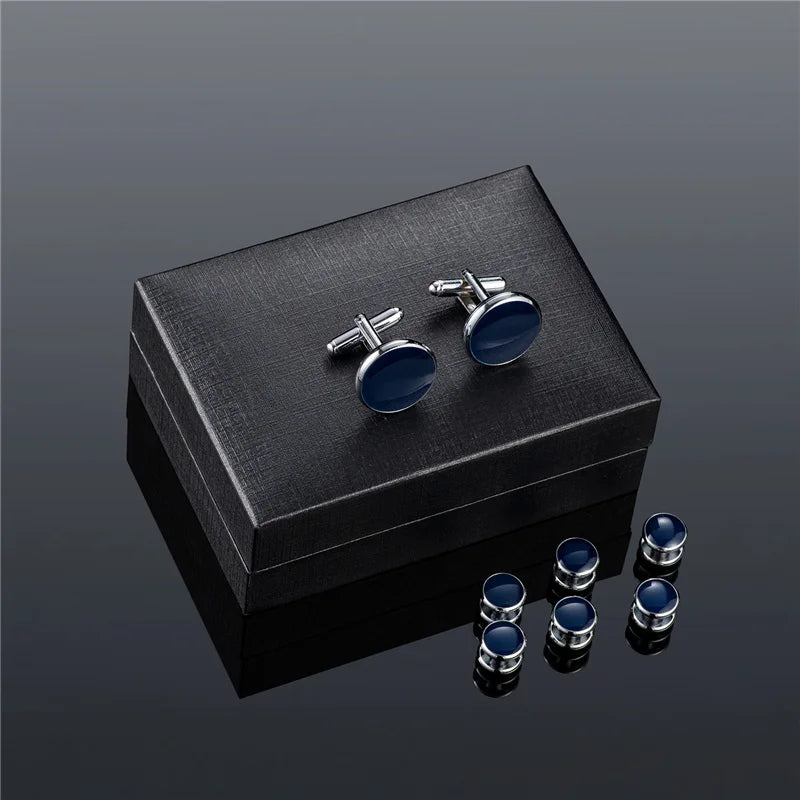 Cufflinks and Tuxedo Buttons Box Set - 14 Colors