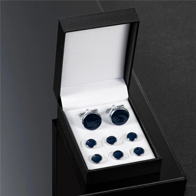 Cufflinks and Tuxedo Buttons Box Set - 14 Colors