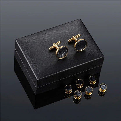 Cufflinks and Tuxedo Buttons Box Set - 14 Colors