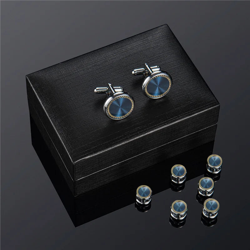 Cufflinks and Tuxedo Buttons Box Set - 14 Colors