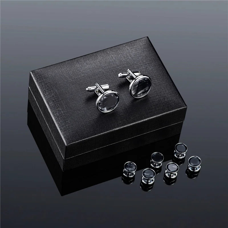 Cufflinks and Tuxedo Buttons Box Set - 14 Colors