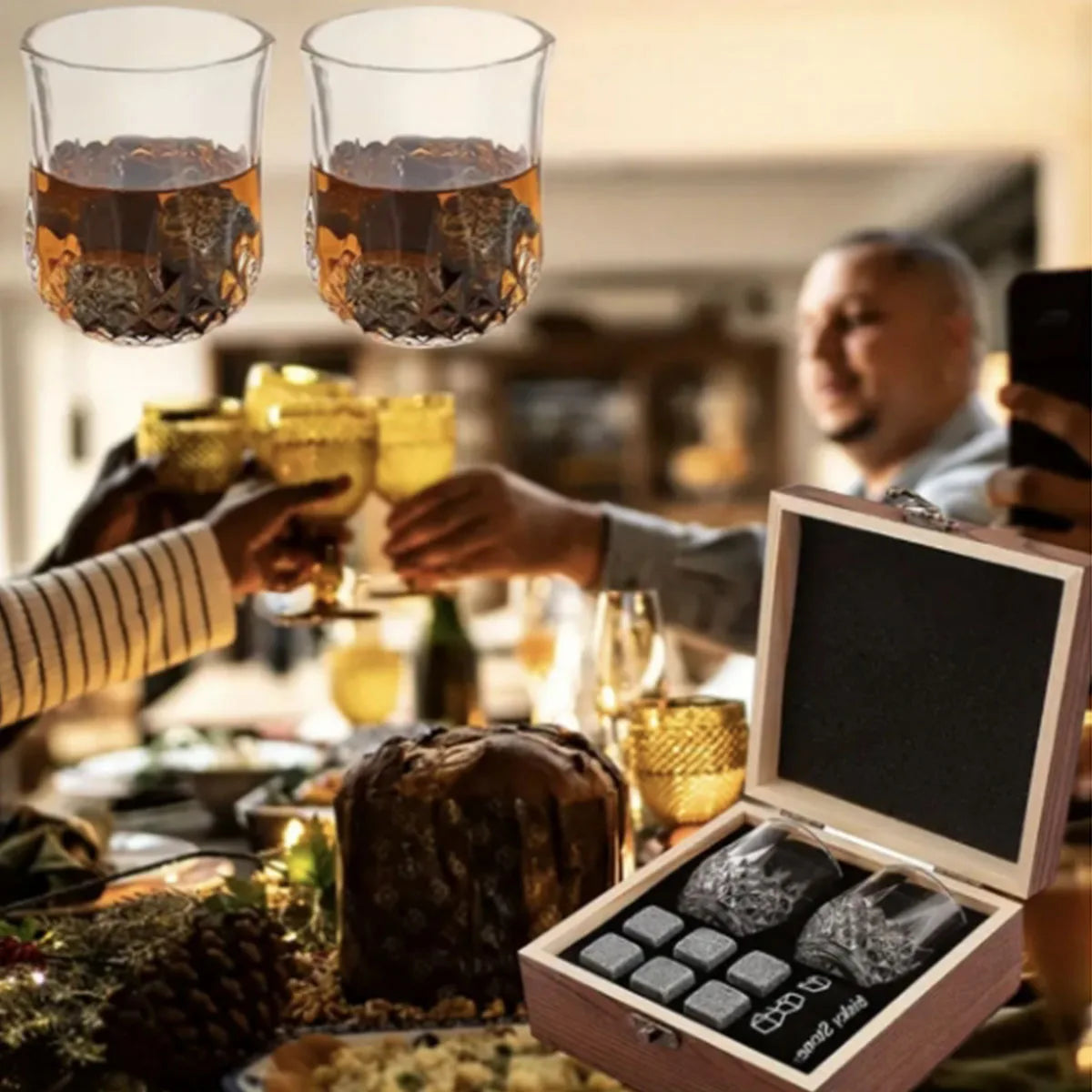 Le Coffret en Bois avec Verres à Whisky