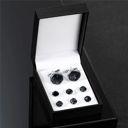 Cufflinks and Tuxedo Buttons Box Set - 14 Colors