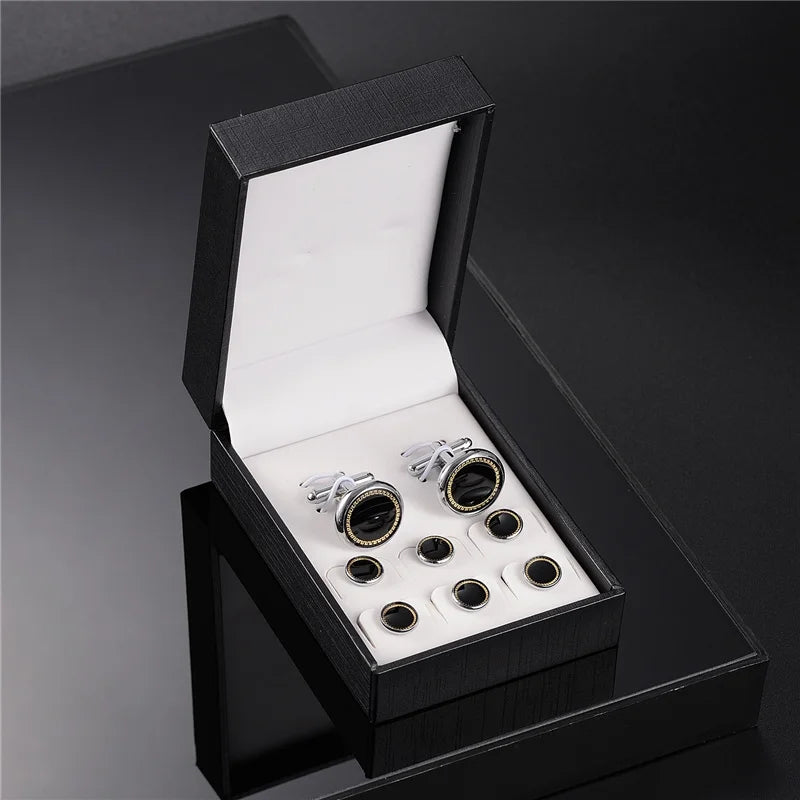 Cufflinks and Tuxedo Buttons Box Set - 14 Colors