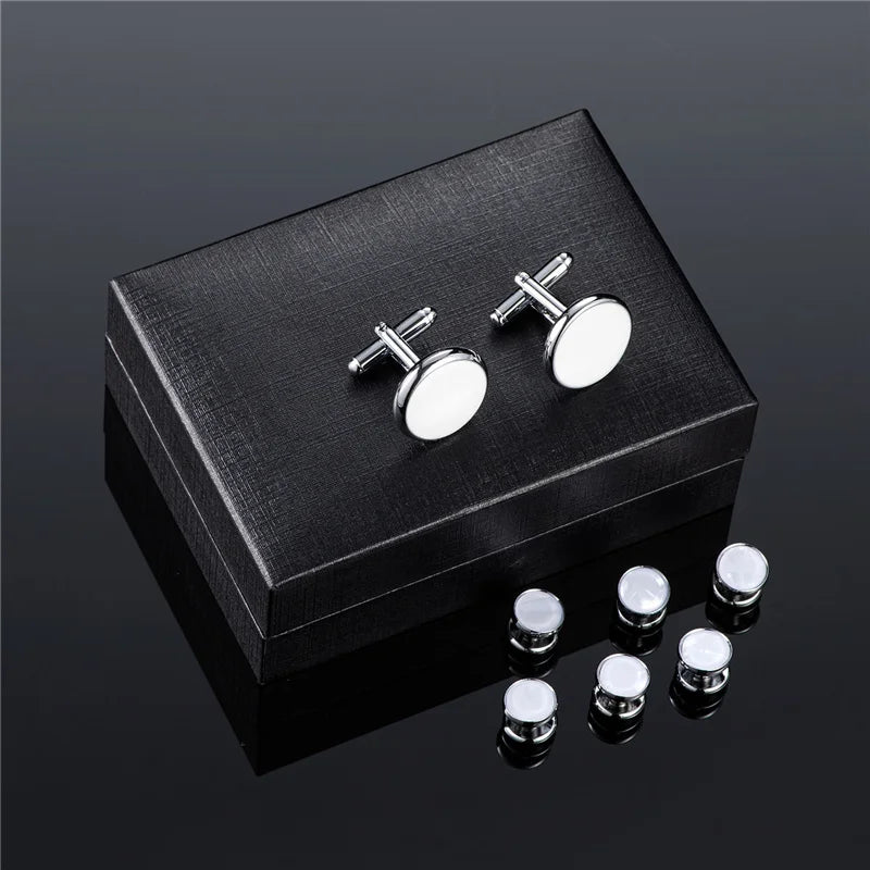 Cufflinks and Tuxedo Buttons Box Set - 14 Colors