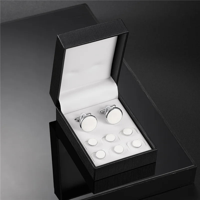 Cufflinks and Tuxedo Buttons Box Set - 14 Colors